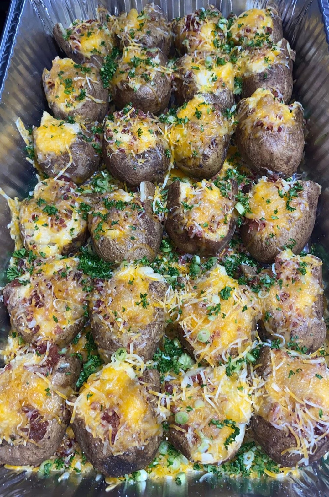 A tray of herbed roasted potatoes